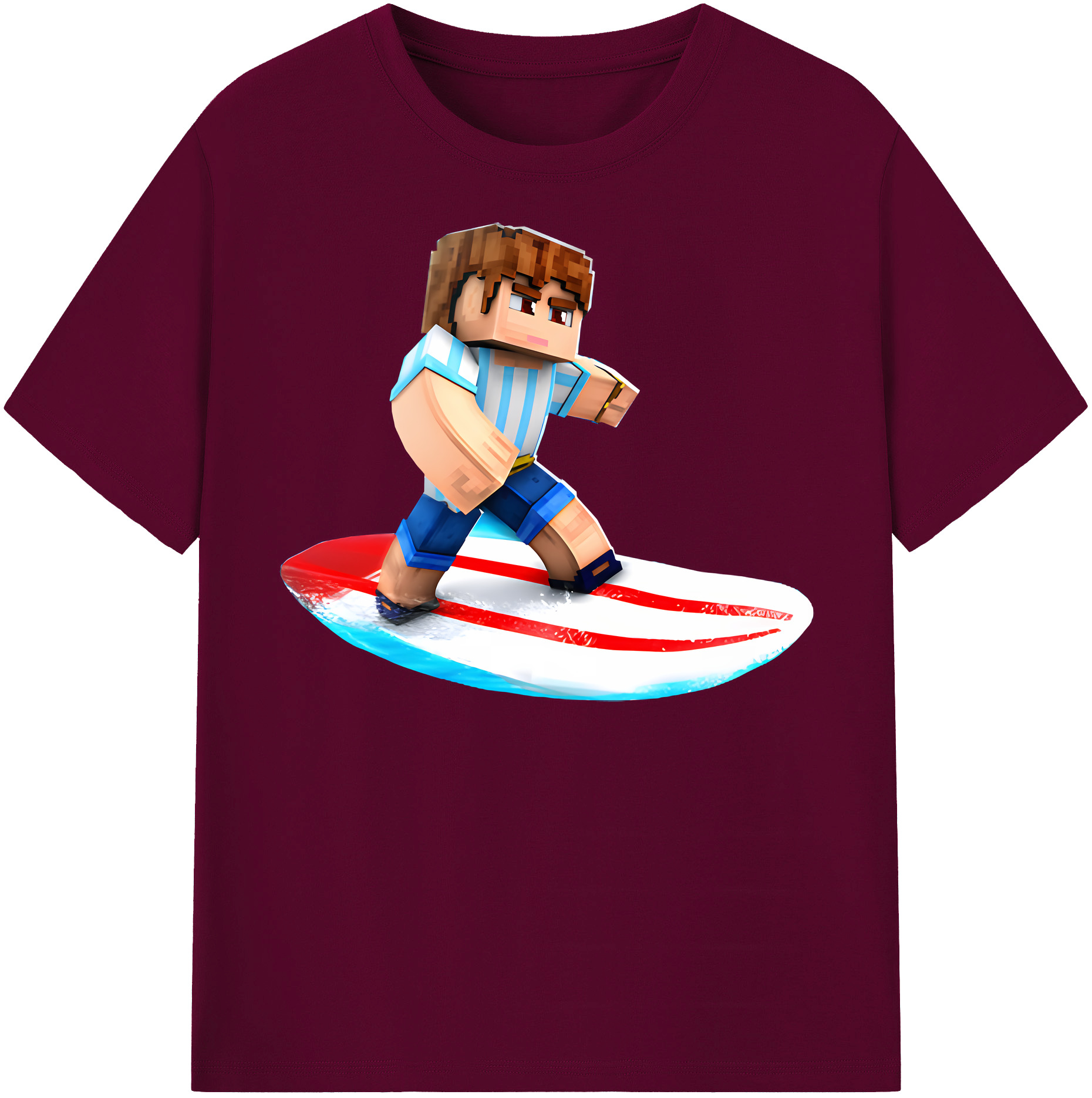 （画像用） マインクラフト ブロックの世界 Minecraft MC Block world レディースカジュアルプリントTシャツ（綿100％）